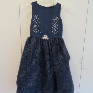 Disney Store Fancy Holiday Party Dress Girls Cinderella Rhinestone Coach Brooch